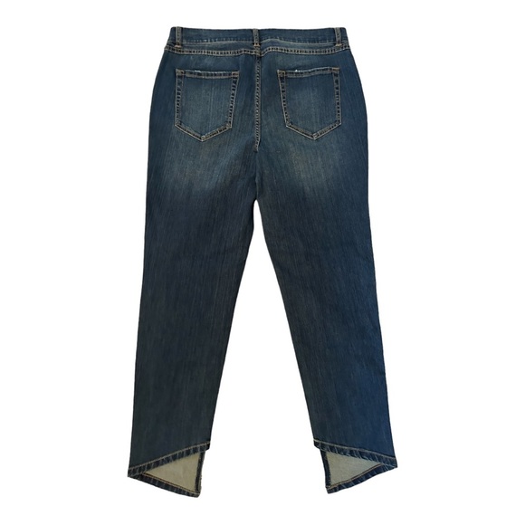 LISA RINNA COLLECTION Skinny JEANS Size 10 Super Cute Angle Cut On Bottom V623 - Picture 3 of 9